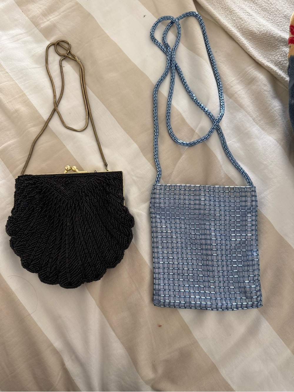 Valerie Stevens Black Beaded Shell Crossbody Bag bundle